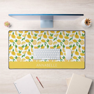 Lemon Mediterranean Personalised First Name Desk Mat