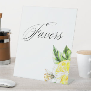 Lemon Mediterranean Shower favours Pedestal Sign