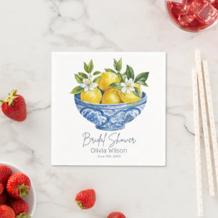 Lemon Mediterranean Summer Bridal Shower  Napkin