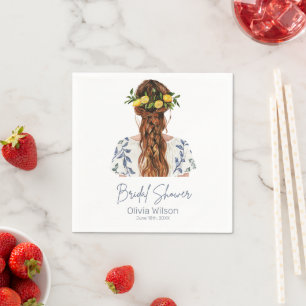 Lemon Mediterranean Summer Bridal Shower Napkin
