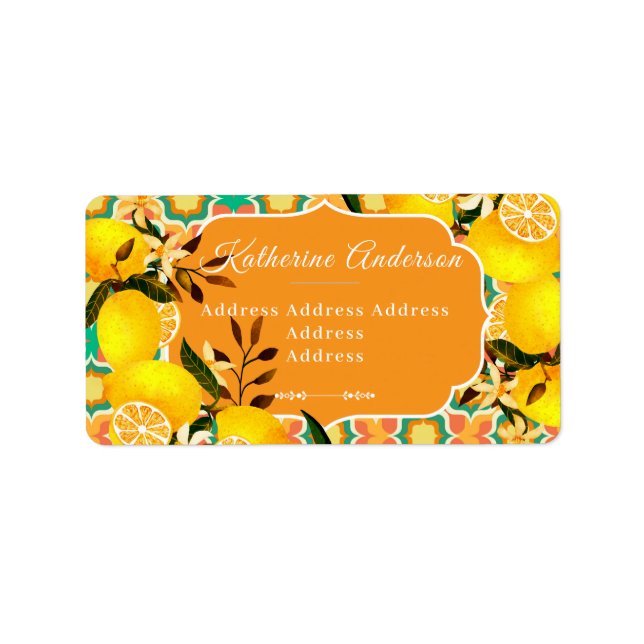 Lemon Mediterranean Tiles Orange Label (Front)