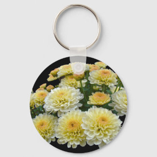 Lemon Meringue Chrysanthemums Key Ring