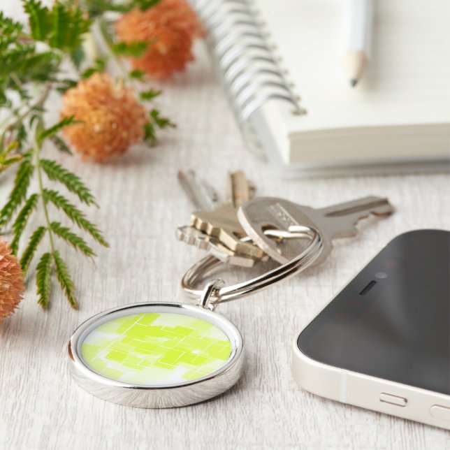 Lemon Meringue,geometric graphic Key Ring (Side)