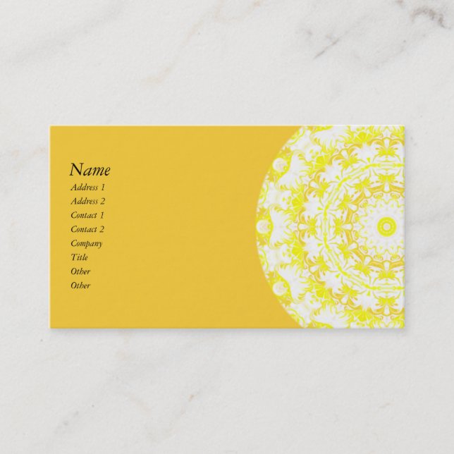Lemon Meringue Kaleidoscope Business Card (Front)