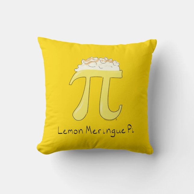 Lemon Meringue Pi Cute Math Pi Day Pillow (Front)