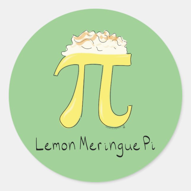 Lemon Meringue Pi Cute Math Pi Day Stickers (Front)