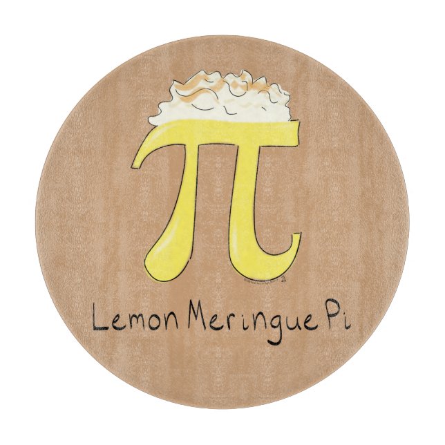 Lemon Meringue Pi Day Cute Math Pie Cutting Board (Front)