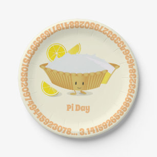 Lemon Meringue Pie Pi Day Paper Plate