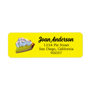Lemon meringue pie return address label