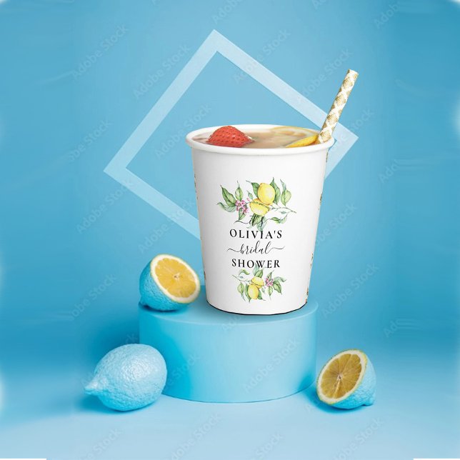 Lemon Minimalistic Bridal Shower Paper Cups (Creator Uploaded)