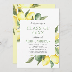 Lemon Modern Citrus Class of 2023 Graduation Invitation