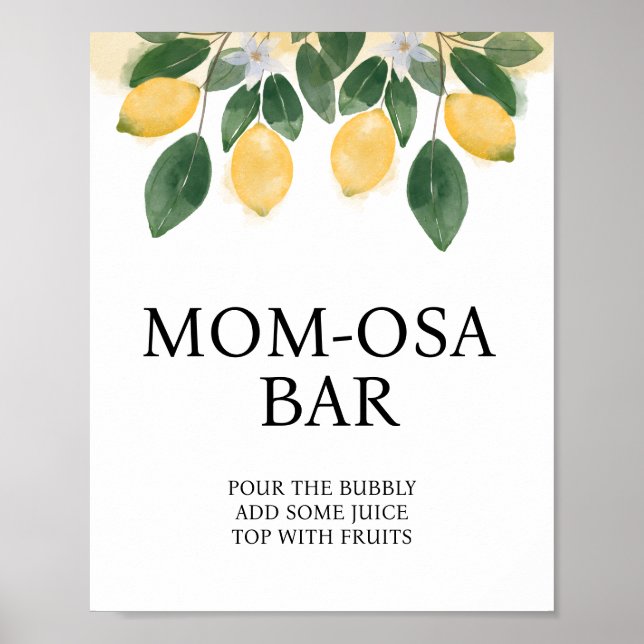Lemon Momosa bar Baby Shower SIgn (Front)