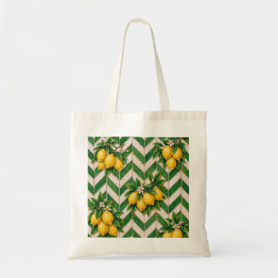 Lemon Moroccan Chevron Tile Tote Bag