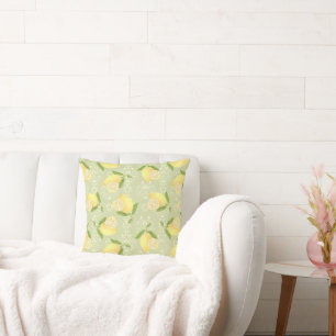 Lemon Motif Love Green Cushion