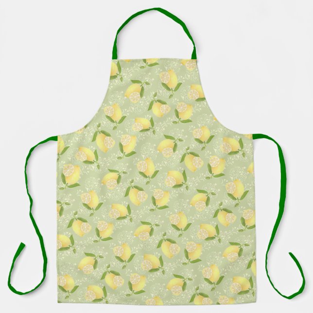 Lemon Motif  Love Olive Apron (Front)