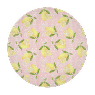 Lemon Motif Love Peach Cutting Board