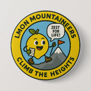Lemon Mountaineers Climb The Heights 7.5 Cm Round Badge