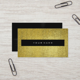 Lemon Mustard Yellow Metallic Black Fashion Business Card