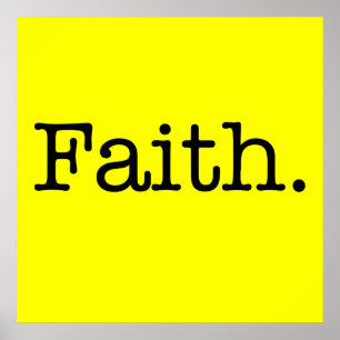 Lemon Neon Yellow And Black Faith Quote Template Poster