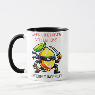 Lemon Ninja Warrior with Swords Mug