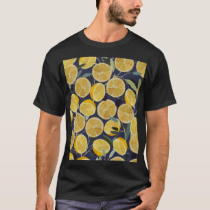 Lemon, olive branch, seamless vintage. T-Shirt