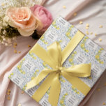 Lemon on Blue Tiles Bridal Shower Wrapping Paper<br><div class="desc">Personalised bridal shower wrapping paper.</div>