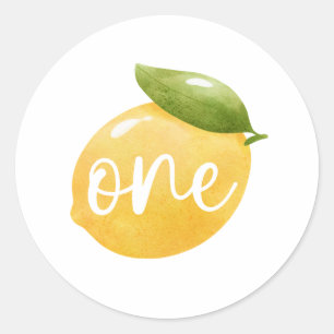 Lemon One 1st Birthday Classic Round Sticker