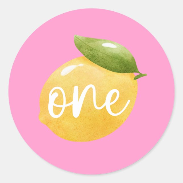 Lemon One 1st Birthday Classic Round Sticker (Front)