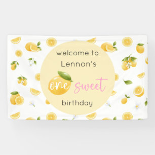 Lemon One Sweet 1st Birthday Banner