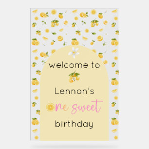 Lemon One Sweet Birthday Welcome Acrylic Sign
