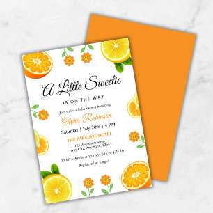 Lemon Orange Citrus Botanical Baby Shower  Invitation