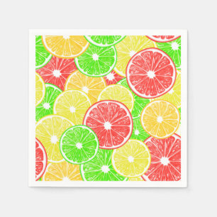 Lemon, orange, grapefruit and lime slices pattern napkin