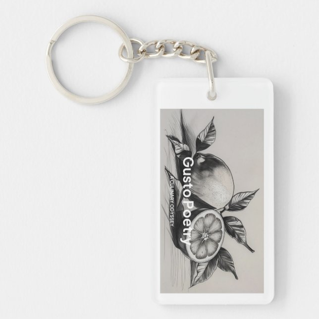 Lemon & Orange Gusto Poetry Key Ring (Front)