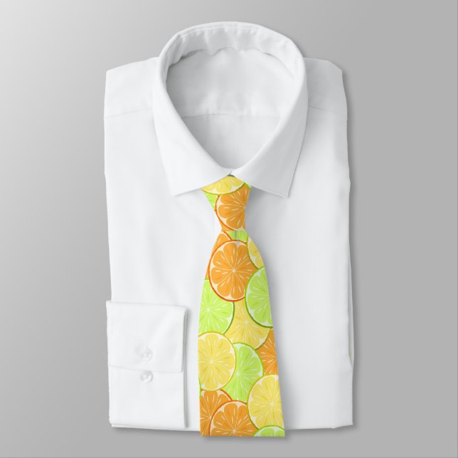 Lemon orange lime fruit pieces citrus fruit orange tie (Tied)
