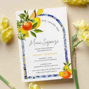 Lemon Orange Main Squeeze Bridal Shower Invitation