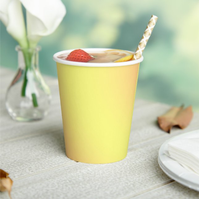 Lemon Orange Texture Colour, Paper Party Cups (Insitu)