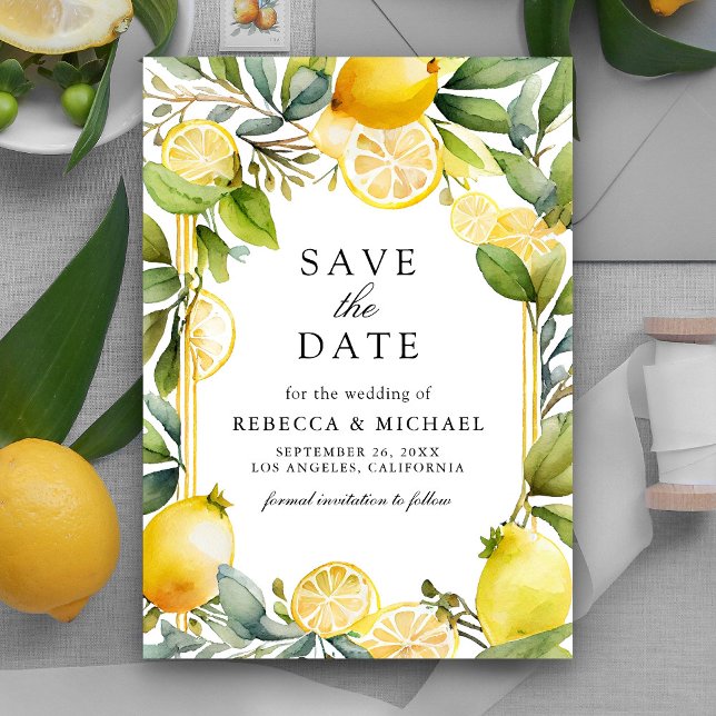 Lemon Orchard Citrus Wedding Save The Date (Creator Uploaded)