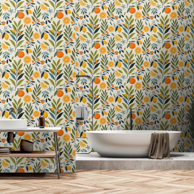 Lemon Orchard Dream Wallpaper (Bathroom)