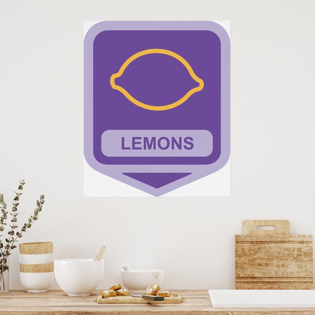 Lemon Outline Purple and Yellow Fruit Poster (Creator Uploaded)