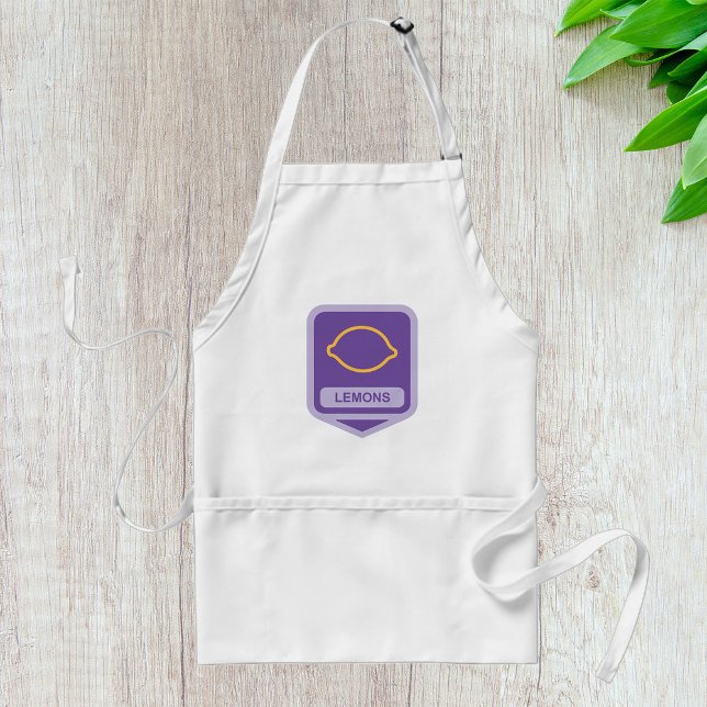 Lemon Outline Purple and Yellow Fruit Standard Apron (Creator Uploaded)