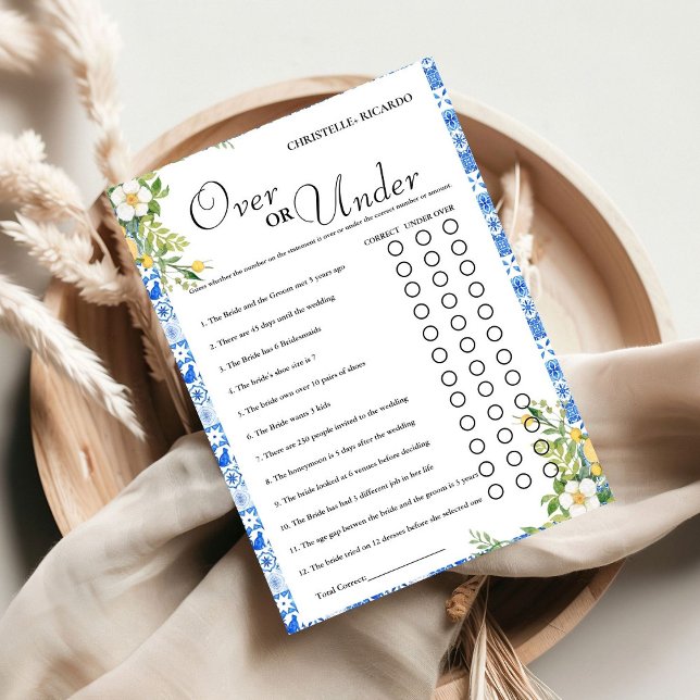 Lemon Over or under bridal shower game Card (Creator Uploaded)
