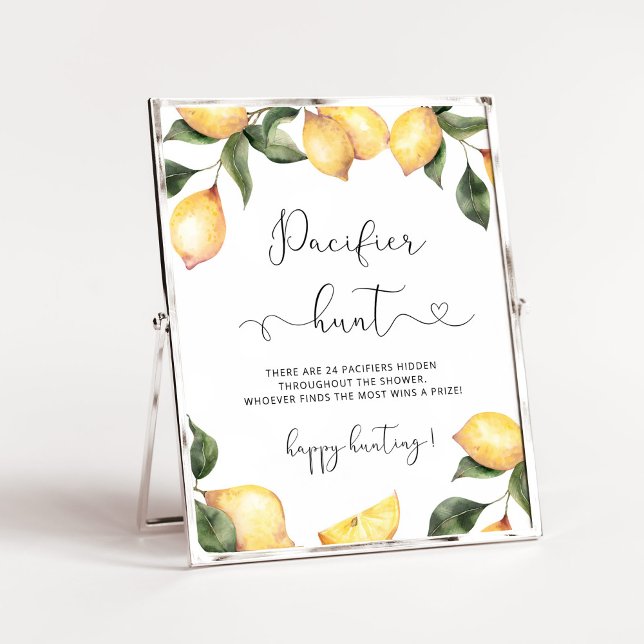 Lemon Pacifier hunt baby shower game Poster (Creator Uploaded)