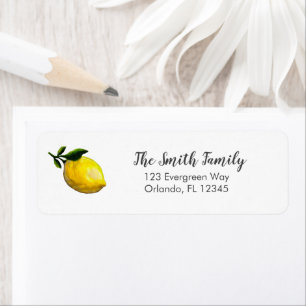 Lemon Painting Fruit Art Address Return Address Label