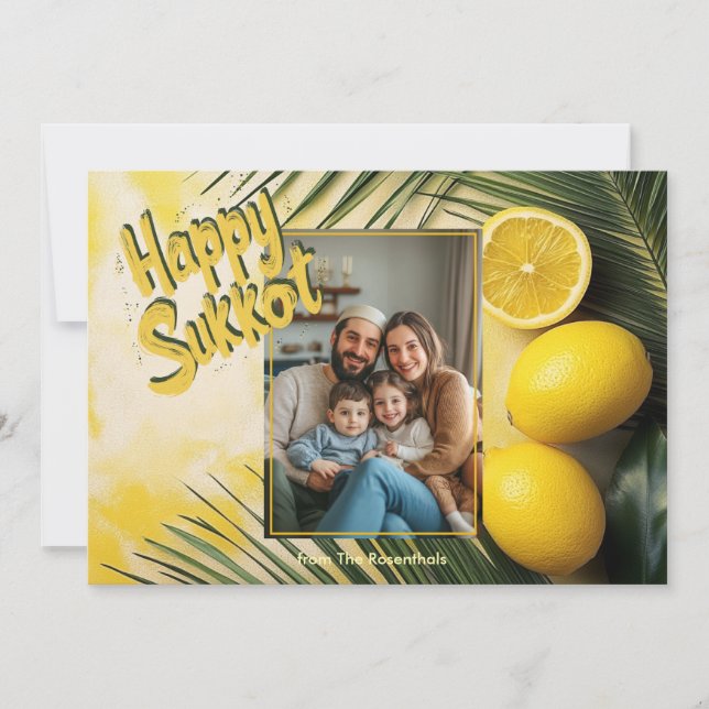 Lemon Palm Sukkot Blessing card (Front)