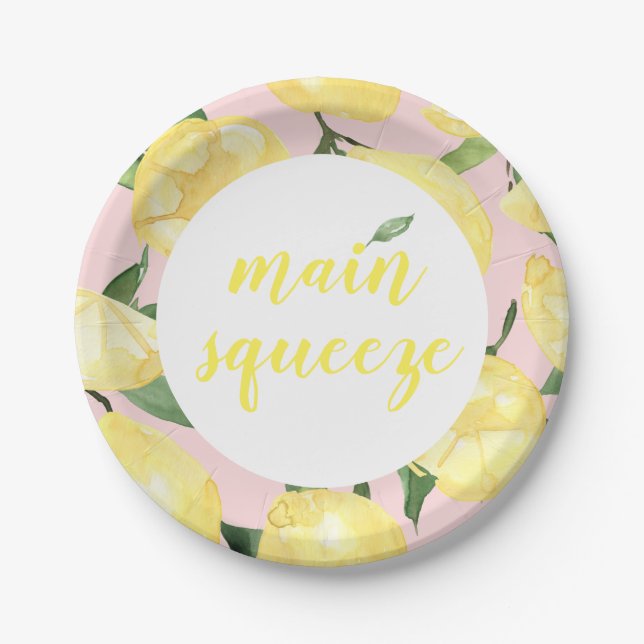 Lemon Paper Plates Main Squeeze Blush Bridal (Front)