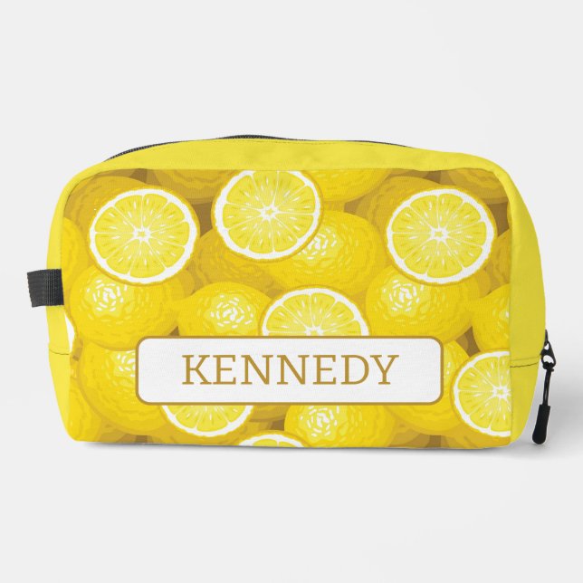 Lemon Pattern 2 Dopp Kit (Front)