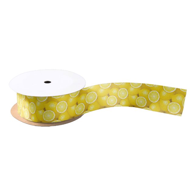 Lemon Pattern 2 Satin Ribbon (Spool)