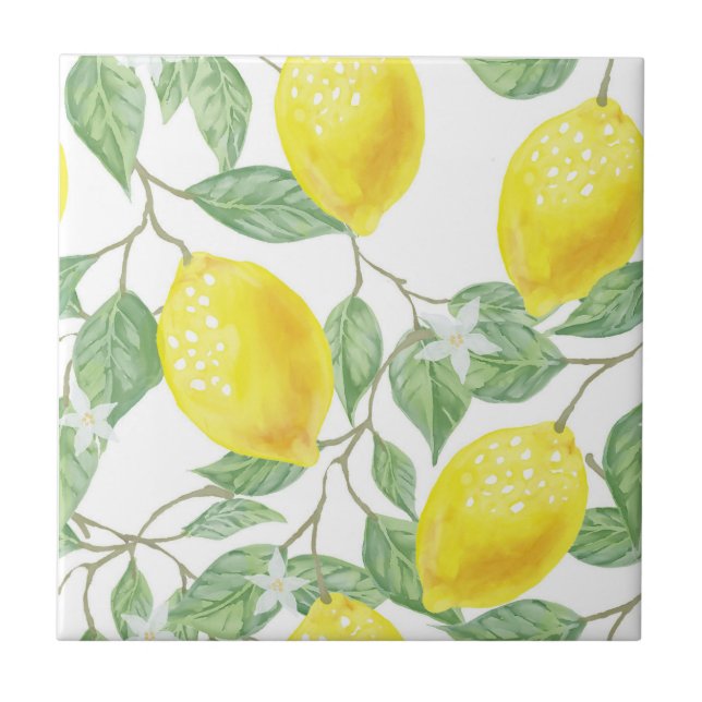 Lemon Pattern Ceramic Tile (Front)