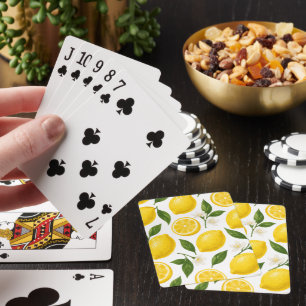 Lemon Pattern Design Fresh Citrus Summer Print Playing Cards