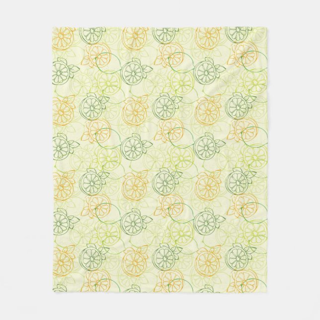 Lemon Pattern Fleece Blanket (Front)